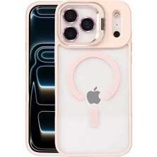 aklow akyoleticaret iPhone 17 Pro Max Remim Lensli Magsafe Standlı Kapak - Pembe