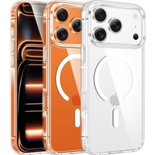 Happy Trend iPhone 17 Pro Max ile Uyumlu Crystal Clear Mika Manyetik Emici Şeffaf Kılıf (Şeffaf Magsafe Mika Sararmaz, iPhone 17 Pro Max)
