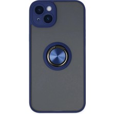 aklow akyoleticaret iPhone 14 Kılıf Montreal Yüzüklü Silikon Kapak - Lacivert