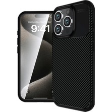 aklow akyoleticaret iPhone 16 Pro Max Kılıf Auto Focus Karbon Kapak - Siyah