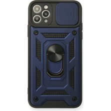 aklow akyoleticaret iPhone 11 Pro Kılıf Pars Lens Yüzüklü Silikon - Lacivert