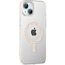 aklow akyoleticaret iPhone 14 Move Taşlı Magsafe Kapak - Pembe