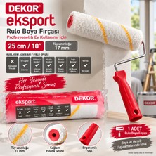 Dekor Eksport Rulo Boya Fırçası 25 cm / 10” – 17 mm Tüy Uzunluğu – Saplı Boya Rulosu 1 Adet