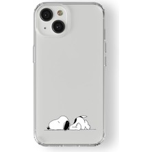 Happy Trend iPhone 15 Uyumlu Snoopy Cartoon Tasarım Baskılı Şeffaf Kılıf