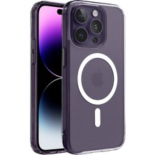 Happy Trend iPhone 14 Pro Max Için Magsafe ile Uyumlu Supermatt Serisi Arkası Parmak Izi Tutmayan Sert Mat Polikarbonat Kenarları Tpu Silikon Metal Tuşlu Premium Şeffaf Kılıf Kapak (Manyetik, 14 Pro Max)