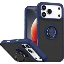 aklow akyoleticaret iPhone 17 Pro Max Montreal Yüzüklü Silikon Kapak - Lacivert