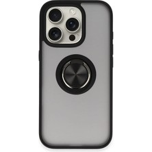 aklow akyoleticaret iPhone 16 Pro Max Kılıf Montreal Yüzüklü Silikon Kapak - Siyah