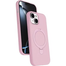 aklow akyoleticaret iPhone 15 Regal Magsafe Standlı Kapak - Açık Pembe