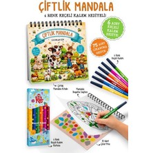 Lidyada Maison Çiftlik Mandala - 6 Renk Keçeli Kalem ve 75 Adet Çıkartma Hediyeli 3+