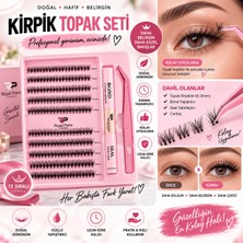 Rowenarose Takma Kirpik Seti Yapıştırıcı, Sabitleyici, Cımbız ve 200 Adet Kirpik Tutamı