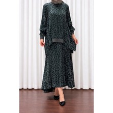 Nurcan Çetin 26535 Leoper Desenli Tunik Etek Takım