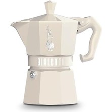 Bialetti - Moka Exclusive: 3 Cups Ocak Üstü Espresso Pişirici - 130ML - Krem Renk - Alüminyum Gövde - Patentli Güvenlik Valfi - Tüm Ocak Türleri Için Uygundur (Indüksiyon Hariç)