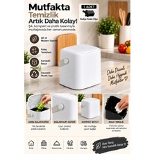 Click Kapaklı Tutma Saplı Iç Kovalı Tezgah Üst Mutfak Çöp Kovası 4 Lt - Beyaz