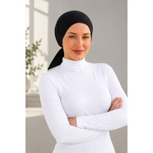 Modasform Siyah Önü Düz Tesettür Bone. Viskon Kumaş Arkadan Bağlamalı Spor Ve Günlük Bone