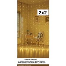 Eser Ticarett 2×2 Metre Perde LED Işık – Gün Işığı Tonu, Fişli Dekoratif LED Aydınlatma
