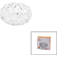 Varsoph Küçük Cam - Dıamond Kristal Şekil Yuvarlak Küllük Çap: 11.2cm - D: 4.4cm (5468)