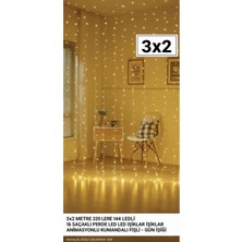 Eser Ticarett Fişli 3×2 Metre Perde LED Işık – Kumandalı Gün Işığı Aydınlatma