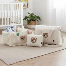 Termal Biberon Gözlü 3'lü Anne Bebek Bakım Çantası Seti - El Çantası, Kol Çantası ve Düzenleyici Pouch