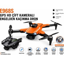 Atlt Atlantis E968S Drone Çift Kameralı Engel Kaçınma Fırçasız Motor Elektirikli Kamera Akıllı Eve Dönüş Başsız Mod Katlanabilir Akıllı Hover Wifi Cam Uygulaması Telefondan Kontrol
