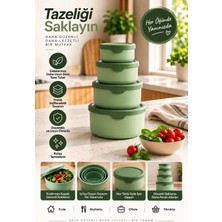 Tasarım Evi 4’lü Yuvarlak Saklama Kabı Seti (0,45ML -0,8ml-1.5l-2.5l) Mikrodalga ve Dondurucu Uyumlu