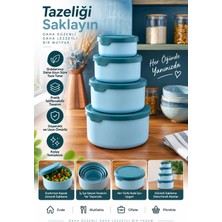 Tasarım Evi 4’lü Yuvarlak Saklama Kabı Seti (0,45ML -0,8ml-1.5l-2.5l) Mikrodalga ve Dondurucu Uyumlu