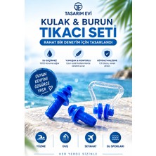 Tasarım Evi Yüzücü Kulak Tıkacı+ Burun Tıkacı Deniz Havuz Yüzme Tıkaç Seti Takımı
