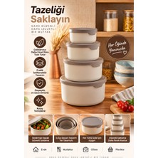 Tasarım Evi 4’lü Yuvarlak Saklama Kabı Seti (0,45ML -0,8ml-1.5l-2.5l) Mikrodalga ve Dondurucu Uyumlu