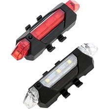Bisiklet Işığı LED Stop Arka Ikaz Işık Lamba USB Şarjlı 4 Mod