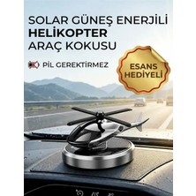 Luvroshe Helikopter Araba Kokusu Gri Güneş Enerjili Oto-Oda Kokusu Aksesuar Arabanıza Hediye Edin Helikopter Solar Enerjili Set