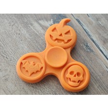 Bezos 3D Baskı Balkabağı Yarasa ve Kurukafa Figürlü Fidget Spinner Turuncu