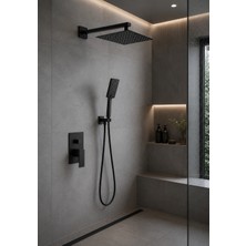 Titanium Design Siyah Modern Ankastre Duş Seti