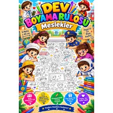Meslekleri Tanıyalım Kariyer Dev Boyama Kağıdı Boyama Rulosu Büyük Boy 5 Metre