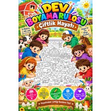 Çiftlik Havanları Köy Hayatı Dev Boyama Kağıdı Boyama Rulosu Büyük Boy 5 Metre