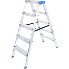 Varsoph 5+5 Çift Basamaklı Alüminyum Metal Merdiven Yükseklik = 115CM Baş Genişlik = 8cm (5468)