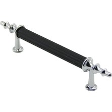 Varsoph 10 Adet Krom - Siyah Boru Kulp 9.6cm (5468)