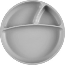 Oioi Porsiyon Vakum Tabanlı Silikon Tabak Powder Grey