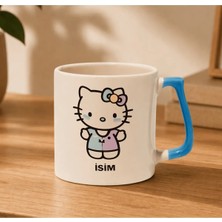 May Kupam Hello Kitty Tasarımlı Isimli Mavi Kulplu Kupa Bardak