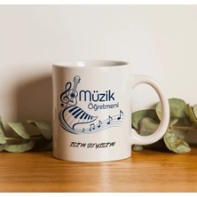 May Kupam Müzik Öğretmeni Tasarımlı Isimli Beyaz Kupa Bardak