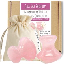 TeknoKapsül Boho Aromatic Bu Hippi Kız Gua Sha Mantar Seti, Çene Şekillendirici Aletler, Gül Kuvars Yüz Tonlama ve Yoga Şekillendirici Masaj Aleti, Cilt ve Yüz Bakımı Için 2 Gua Sha Mantarı, Facecare Araçları