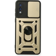 Marsilyan™-  Samsung Galaxy A02 Kılıf Pars Lens Yüzüklü Silikon - Gold