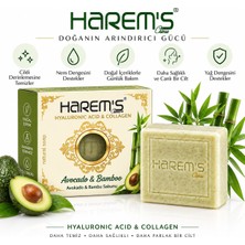 Harem's Avokado & Bambu Sabunu – Kolajen ve Hyaluronik Asit İçeren Arındırıcı Yüz Temizleme ve Cilt Bakım Sabunu 120g