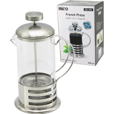Varsoph French Press Metal Kafes - Metal Kapak 800ML Cam Bitki Süzgeçi (5468)