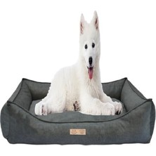Büyük Irk Köpek Yatağı Gri Yıkanabilir ve Silinebilir