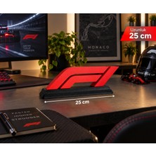 UstaPrint3D F1 Logo Masaüstü Dekoratif Biblo 25 cm 3D Baskı Formula 1 Temalı