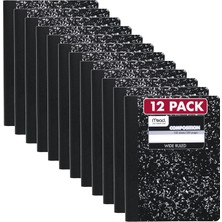TeknoKapsül Black Marble Kompozisyonu Kitap, Wide Rule, 9 – 3/4 x 7 – 1/2, 100 Sheets