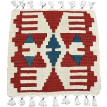 Kilim Antik El Dokuma Kare Köşe Sandalye Minderi Pınarbaşı Kayseri Yün Kilim 1759 - Yeni - Çok Renkli