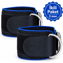 Jukon Ankle Strap 2 Adet Ayak Bilek Kayışı Çift Metal D Halkalı Cırtlı Fitness Cable Kickback Aparatı