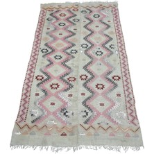Zehra Abla Halı Antika El Dokuma Dekorluk Fragman Perde Yün Cecim Kilim 7429