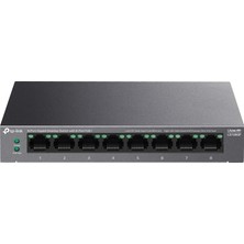TeknoKapsül Tp-Link LS108GP | 8-Port Gigabit Poe+ Switch | 62W Poe Bütçesi, 250M Iletim, Tak ve Çalıştır | Fansız, Sessiz Metal Kasa | Ip Kamera & Ap Uyumlu Ağ Anahtarı