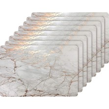 TeknoKapsül Mermer Mantar 30,48 cm x 45,72 cm Dikdörtgen Altın Altlıklı Set